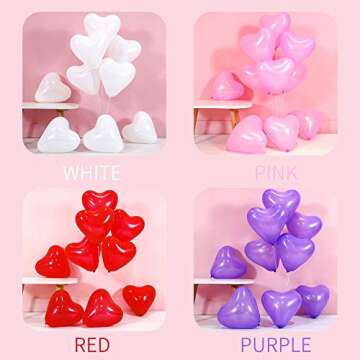 50 Pink Heart Shaped Balloons for Special Occasions