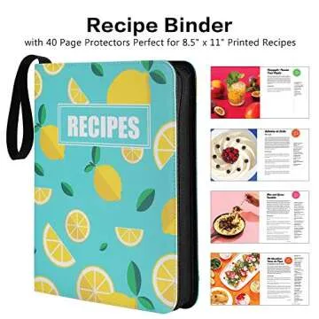 Recipe Book Binder with 40 Plastic Page Protectors, Perfect for 8.5" x 11" Printed Recipes, Recipe Book Collectors Album with Dividers (Lemon Green)