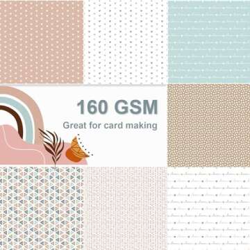 Naszonus 28 Boho Scrapbook Paper, 12"X12" Inch Scrapbook Paper, 90 lb/160 gsm Scrapbook Paper Double-Side Print (BOHO 2)