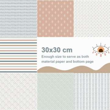 Naszonus 28 Boho Scrapbook Paper, 12"X12" Inch Scrapbook Paper, 90 lb/160 gsm Scrapbook Paper Double-Side Print (BOHO 2)