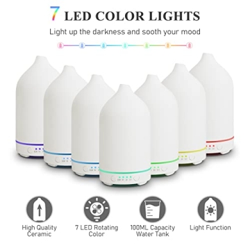 Essential Oil Diffuser with LED Lights & Auto Shut-Off