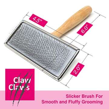 Claw Claws Pet Slicker Brush for Medium Dogs: Ergonomic Design with Soft Pins for Gentle Grooming