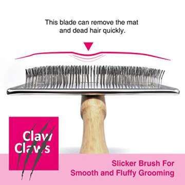 Claw Claws Pet Slicker Brush for Medium Dogs - Best Grooming Tool