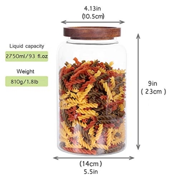 Stylish Large Glass Jar Set with Airtight Lids for Kitchen