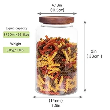 Stylish Large Glass Jar Set with Airtight Lids for Kitchen