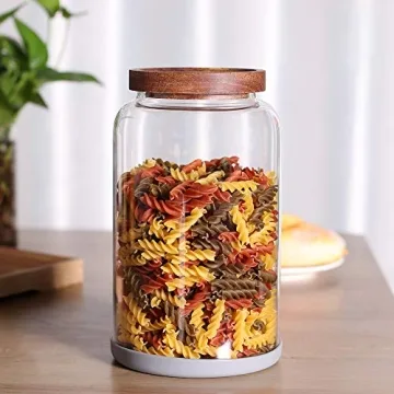 Stylish Large Glass Jar Set with Airtight Lids for Kitchen