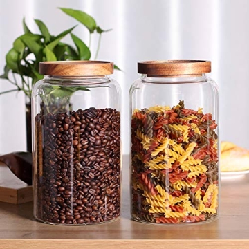Stylish Large Glass Jar Set with Airtight Lids for Kitchen