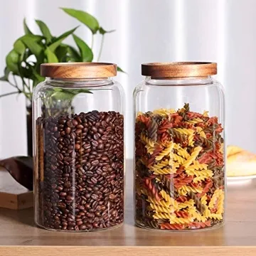 Stylish Large Glass Jar Set with Airtight Lids for Kitchen