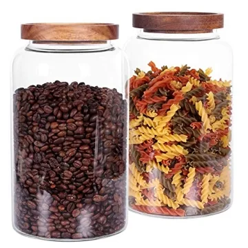 Stylish Large Glass Jar Set with Airtight Lids for Kitchen