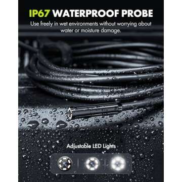 Anykit Borescope Inspection Camera - 4.3” HD Waterproof Snake Camera