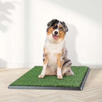 Artificial Grass Puppy Pee Pad for Dogs and Small Pets - 20x25 Reusable 4-Layer Training Potty Pad w...