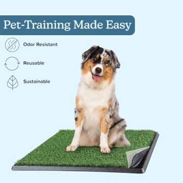 Artificial Grass Puppy Pee Pad for Dogs and Small Pets - 20x25 Reusable 4-Layer Training Potty Pad with Tray - Dog Housebreaking Supplies by PETMAKER