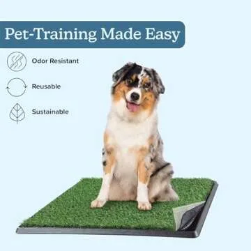 Artificial Grass Puppy Pee Pad for Dogs and Small Pets - 20x25 Reusable 4-Layer Training Potty Pad with Tray - Dog Housebreaking Supplies by PETMAKER