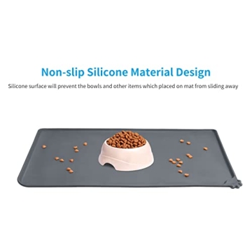 AUDWUD Silicone Waterproof Pet Feeding Mats for Easy Cleanup