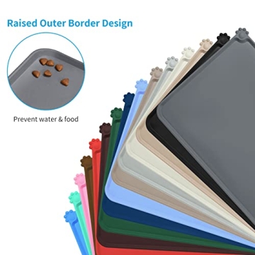 AUDWUD Silicone Waterproof Pet Feeding Mats for Easy Cleanup