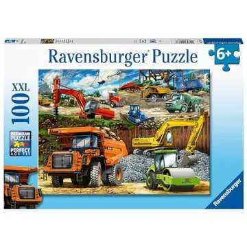 Ravensburger Construction Vehicles 100-Piece Jigsaw Puzzle - Engaging & Educational Toy for Kids | D...