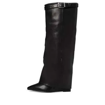Steve Madden Women's Corenne Knee High Boot, Black Leather, 9