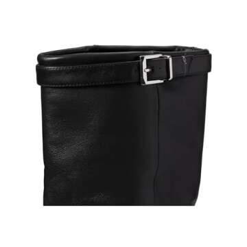 Steve Madden Women's Corenne Knee High Boot, Black Leather, 9