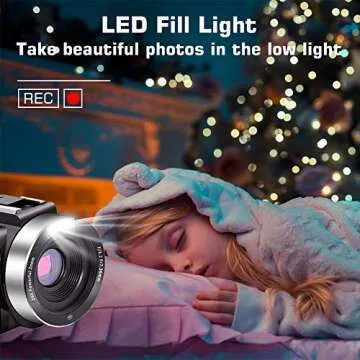 LINNSE Video Camera 4K Camcorder Vlogging Camera with Microphone YouTube Camera Recorder Ultra HD 30MP 3.0 inches IPS Touch Screen with Lens Hood & 2 Batteries, LCAM-67