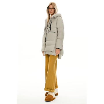 Orolay Women's Thickened Down Jacket Beige Medium Winter Wear