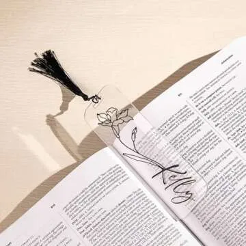 Personalized Birth Flower Acrylic Bookmark with Tassels