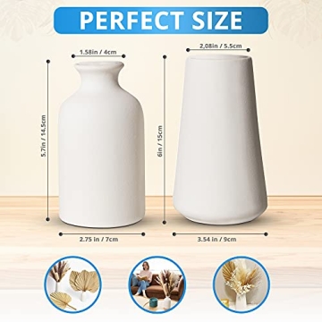 Chaumiere Set of 2 Classic White Ceramic Vases