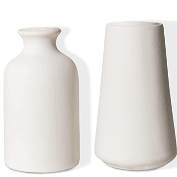 Chaumiere Set of 2 Classic White Ceramic Vases