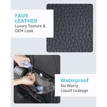 Motrobe 2025 Upgrade Tesla Model Y 2020-2025 Trash Can Garbage Bag Garbage Bin [Magnetic Buckle] [Waterproof] with LED Light Faux Leather Model Y Interior Accessories, 2.5 gallons