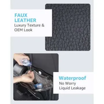 Motrobe 2025 Upgrade Tesla Model Y 2020-2025 Trash Can Garbage Bag Garbage Bin [Magnetic Buckle] [Waterproof] with LED Light Faux Leather Model Y Interior Accessories, 2.5 gallons