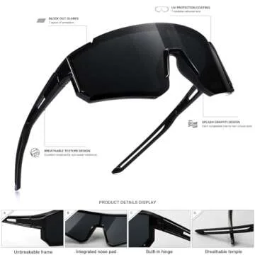 SEKKAF Youth Baseball Sunglasses for Boys Girls Age 6-12 Softball Cycling Sports Sunglasses for Kids Lightweight Frame