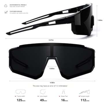 SEKKAF Youth Baseball Sunglasses for Boys Girls Age 6-12 Softball Cycling Sports Sunglasses for Kids Lightweight Frame