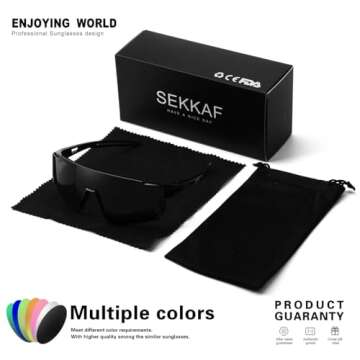 SEKKAF Youth Baseball Sunglasses for Boys Girls Age 6-12 Softball Cycling Sports Sunglasses for Kids Lightweight Frame