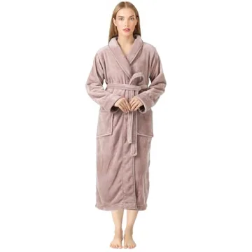 NY Threads Premium Women's Plush Bathrobe - Soft Fleece Spa Robe