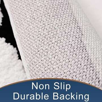 Anybar Bathroom Rug Black and White Bath Mats for Bathroom Non Slip Floor Mat, Thick Soft Shaggy Bath Rugs Cute Bathroom Deocr, Super Absorbent Bathmat Machine Washable Carpet for Shower 16 x 24