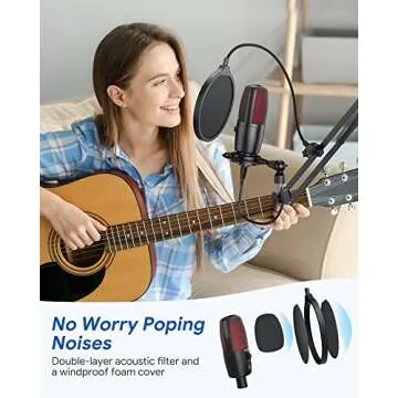 TECURS USB Microphone Condenser | Streaming Mic for Gamers and Creators