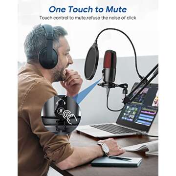 TECURS USB Microphone for Streaming and Gaming