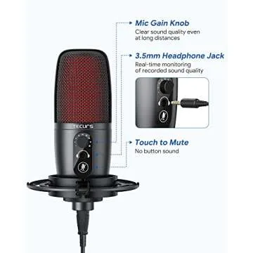 TECURS USB Microphone for Streaming and Gaming