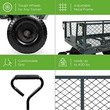 Best Utility Garden Cart - 400lb Capacity, Removable Sides