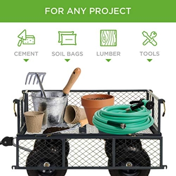 Best Utility Garden Cart - 400lb Capacity, Removable Sides