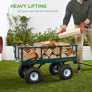 Best Utility Garden Cart - 400lb Capacity, Removable Sides
