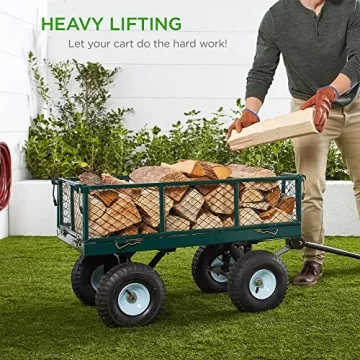 Best Utility Garden Cart - 400lb Capacity, Removable Sides