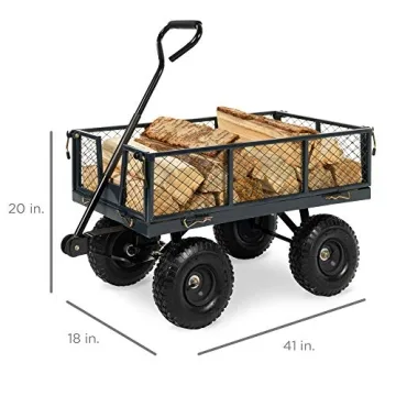 Best Utility Garden Cart - 400lb Capacity, Removable Sides