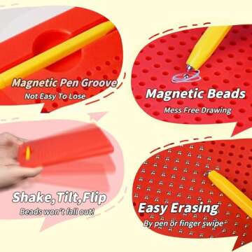 MAGBLOCK Magnetic Drawing Board Kids Writing Pad with Magnet Pen, Portable Educational Toys for Toddlers Kids Boys and Girls,Gifts Ideal for Travel and Road Trips (8.58in x6.89in)