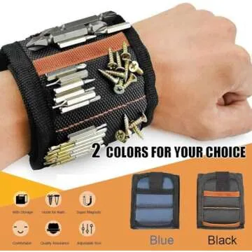 Magnetic Wristband Mens Gifts for Birthday Father's day Christmas, Unique Tool for Holding Screws Gadgets Gift for Dad, Husband, Boyfriend, Handyman mechanics (Black)