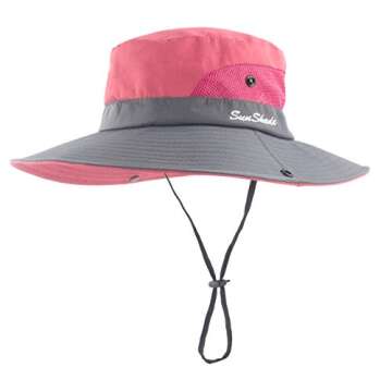 Muryobao Women's Sun Hat Outdoor UV Protection Foldable Mesh Bucket Hat Wide Brim Summer Beach Fishi...