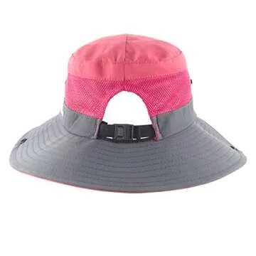 Muryobao Women's Sun Hat Outdoor UV Protection Foldable Mesh Bucket Hat Wide Brim Summer Beach Fishing Cap Watermelon Red