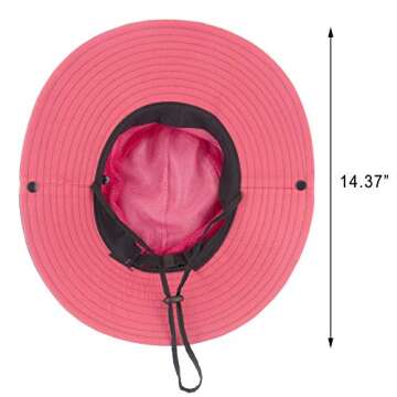 Muryobao Women's Sun Hat Outdoor UV Protection Foldable Mesh Bucket Hat Wide Brim Summer Beach Fishing Cap Watermelon Red