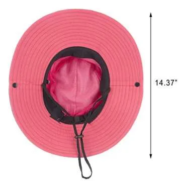 Muryobao Women's Sun Hat Outdoor UV Protection Foldable Mesh Bucket Hat Wide Brim Summer Beach Fishing Cap Watermelon Red