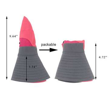 Muryobao Women's Sun Hat Outdoor UV Protection Foldable Mesh Bucket Hat Wide Brim Summer Beach Fishing Cap Watermelon Red