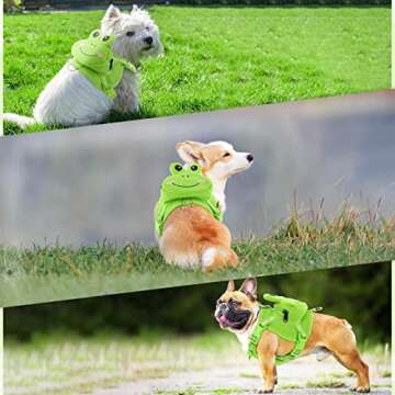 OUOBOB Dog Harness Backpack Cute Doggie Backpack Carrier for Small Medium Dogs, No Pull Dog Saddle Bag Pet Vest, Mesh Frog Self Bag with D-Ring for Puppy Outdoor Travel Hiking Adjustable Dog Bag